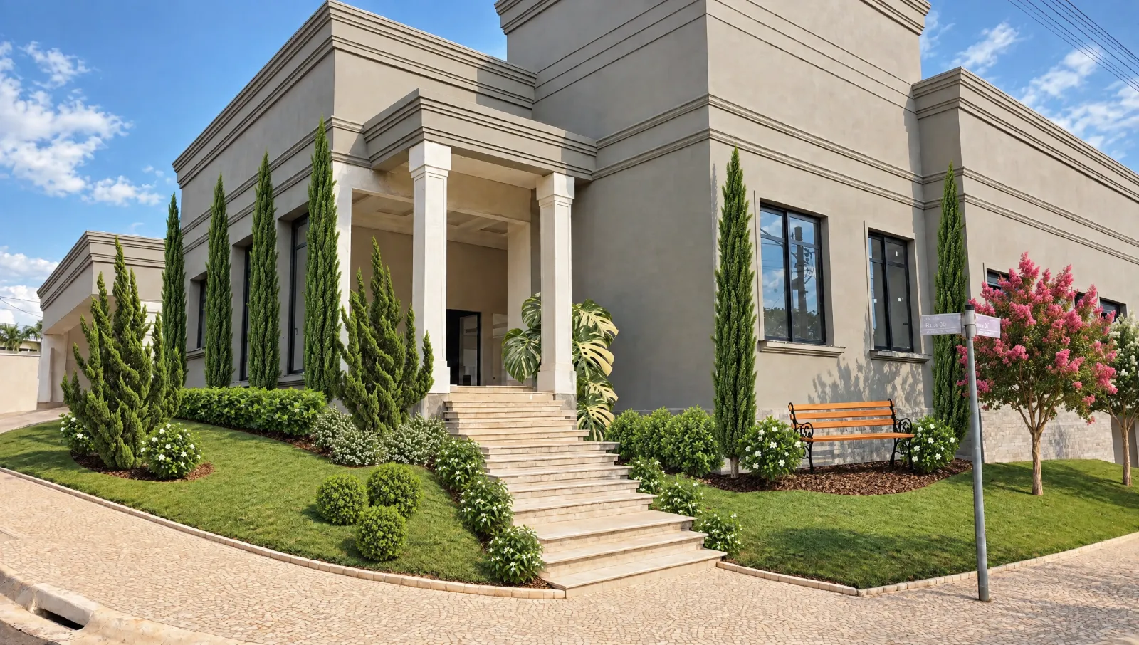 Daytime version made by Apply Realism: the front garden looking like a photo