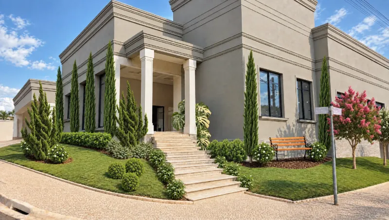 Daytime version made by Apply Realism: the front garden looking like a photo
